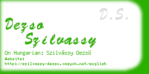 dezso szilvassy business card